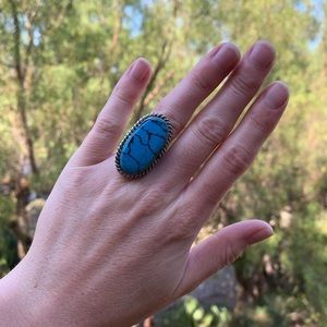 Turquoise Cabochon Ring - Size 6